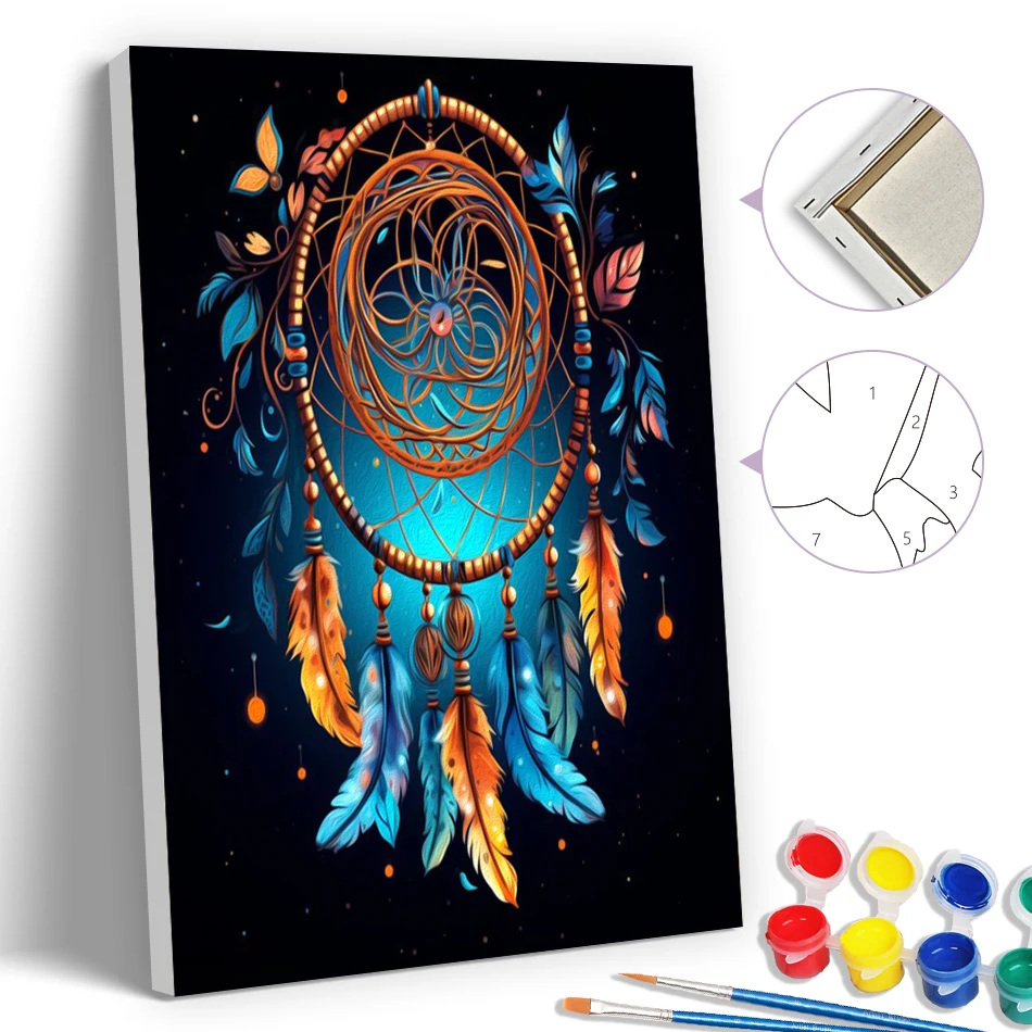 

SDOYUNO Simple Painting By Numbers Modern Pictures 20X30cm With Frame Art Supplies Dreamcatcher Acrylic Bedroom Decoration