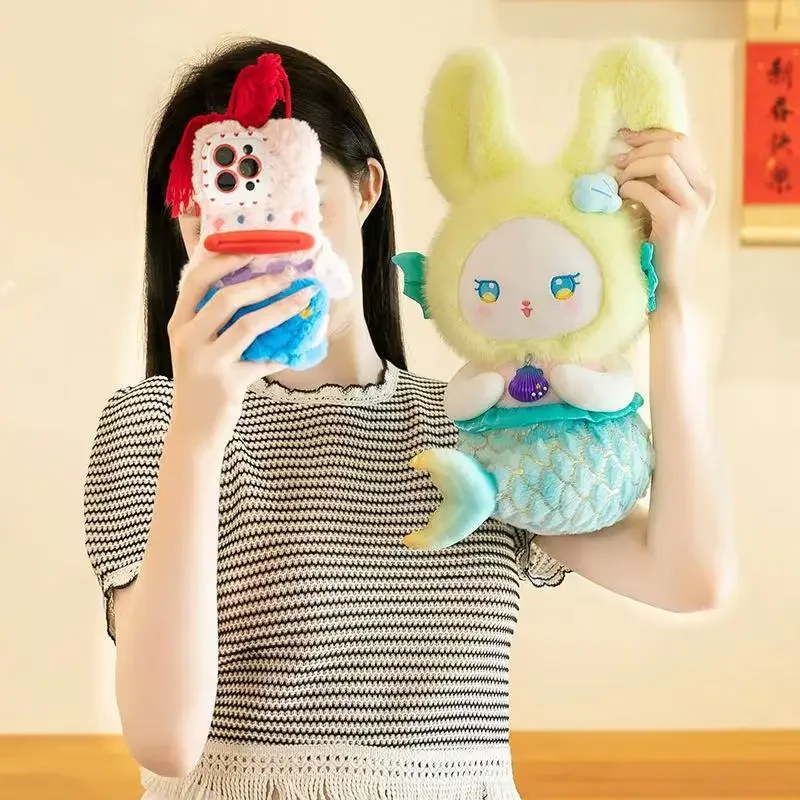 Kawaii Meerjungfrau Hase Plüschtier Simulation Cartoon Gefüllte Meerjungfrau Kaninchen Wurfkissen Sofakissen Begleiten Puppe für Mädchen Geschenk