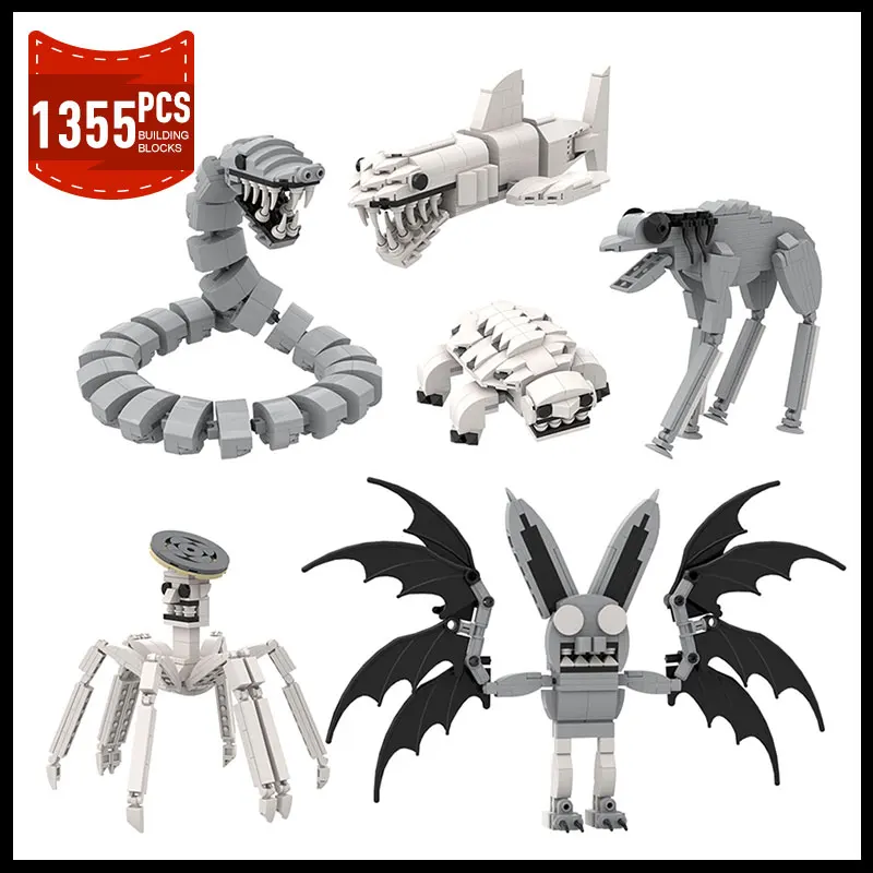 

MOC Animals Zoo of Freaks Turtles Snakes Sharks Spiders Horses Bats Model Building Blocks Ideas Set Puzzle Bricks Toy Xmas Gifts