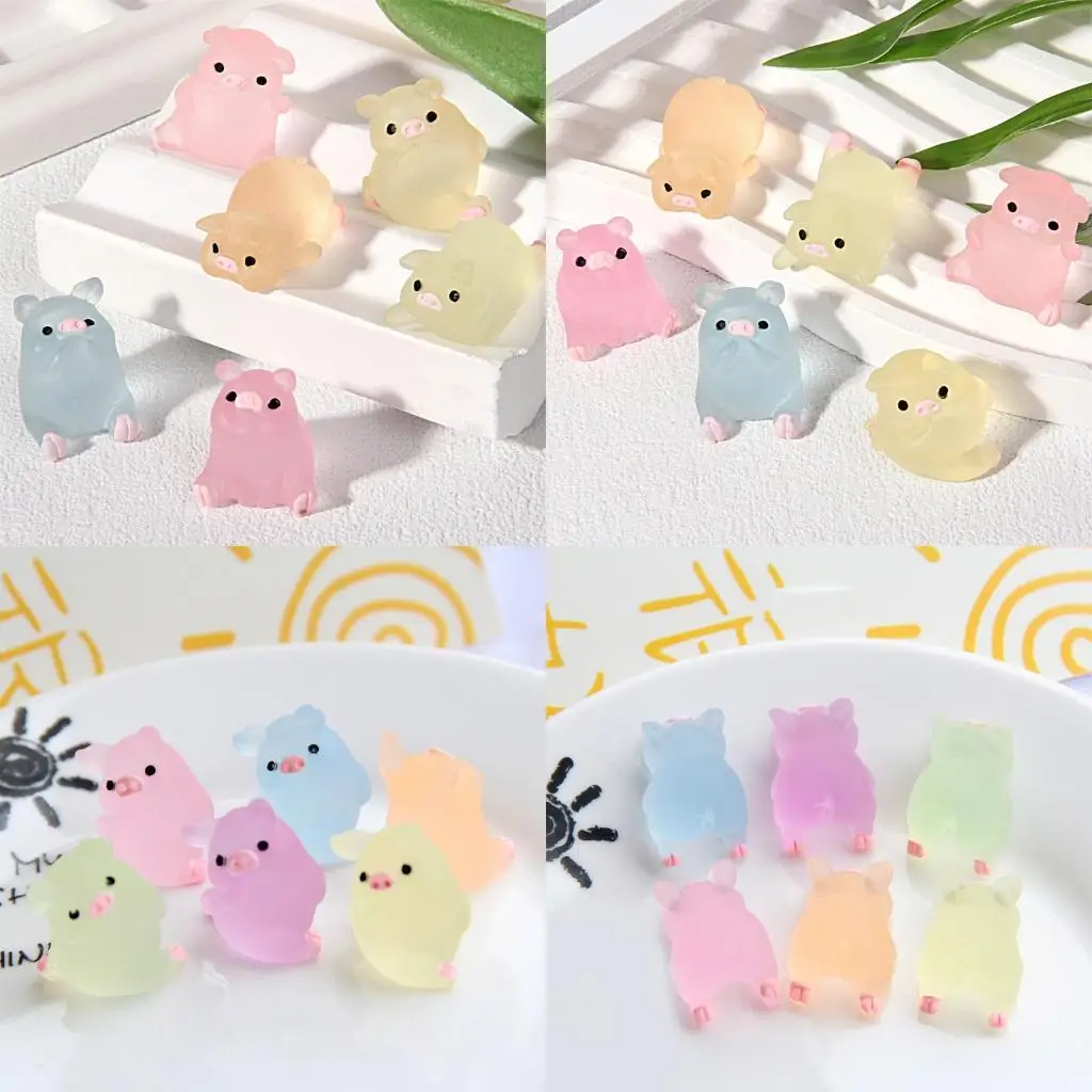 

E8BD Night Glowing Pig Miniature Ornaments Statues For Living Room Bedroom Decors