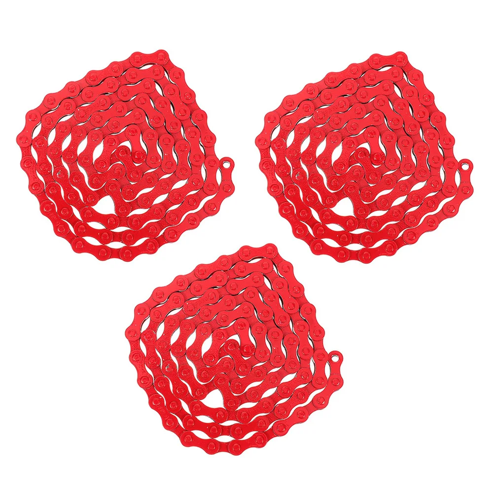 

3Pcs Bike Chain Steel Durable Mountain Bicycle Chain Replacement Smooth Gear Shifting Anti-Rust Outdoor Cycling Supply