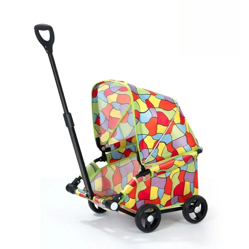 Carrello della spesa pieghevole per animali domestici con ruote da 360 gradi Carrello da viaggio per esterni per cani di piccola taglia