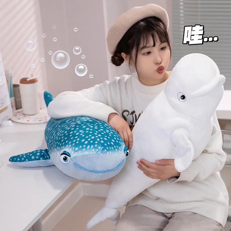 Shark Plush Toys Marine Animal Dolls Beluga Plush Toys Kid\'s toys plush sofa pillow soothing pillow plush sharks and whales