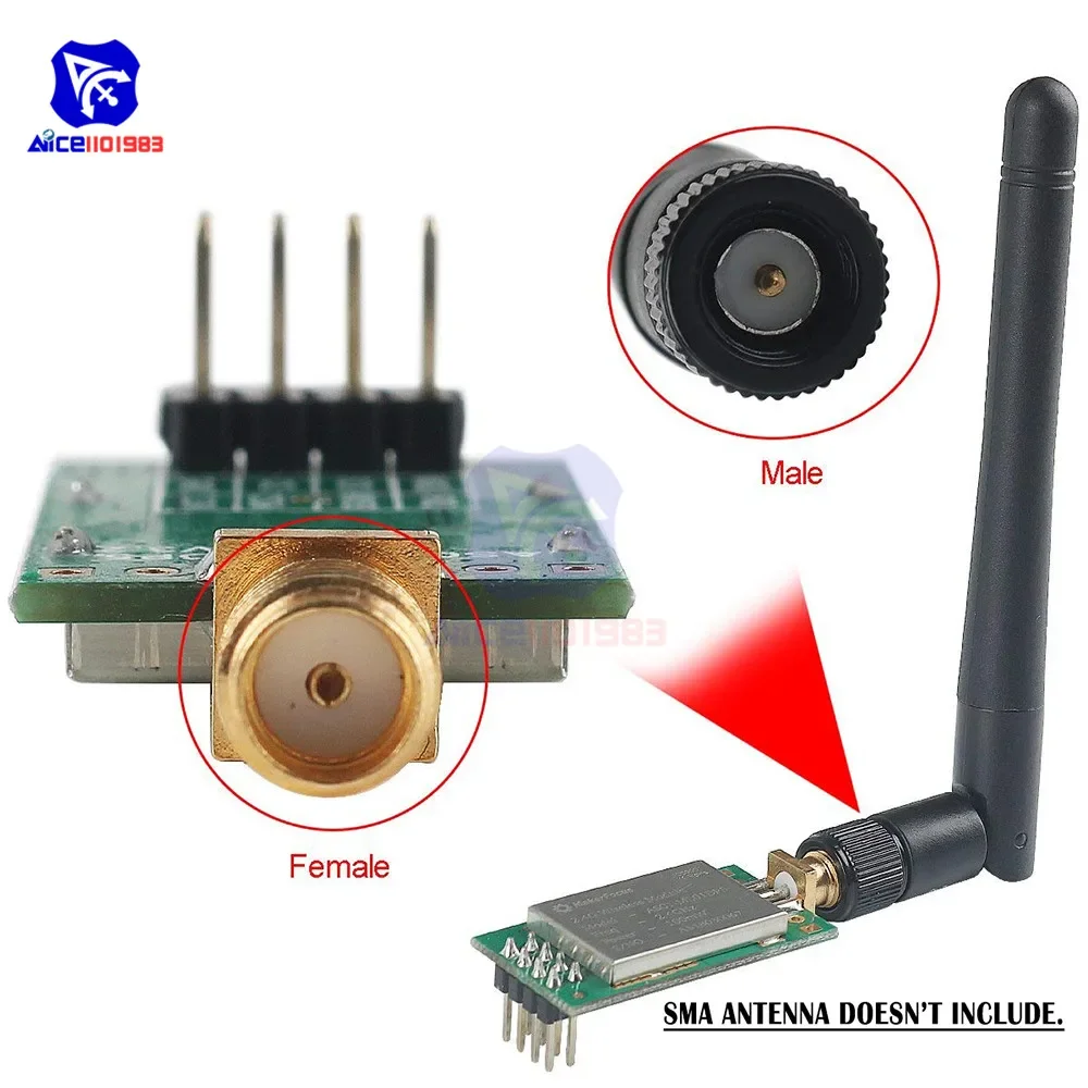 nRF24L01P+PA+LNA RF Wireless Transmission Module 2.4GHz ML01DP5 22dBm 100mW 2300M Measured Distance SPI Interface