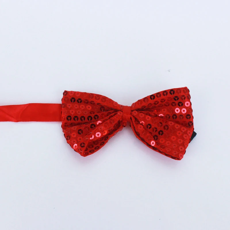 Chic Solid Color Glitter Bow Fashion Wear Props Adjustable Team Dance Bowknot Wedding Party Supplies