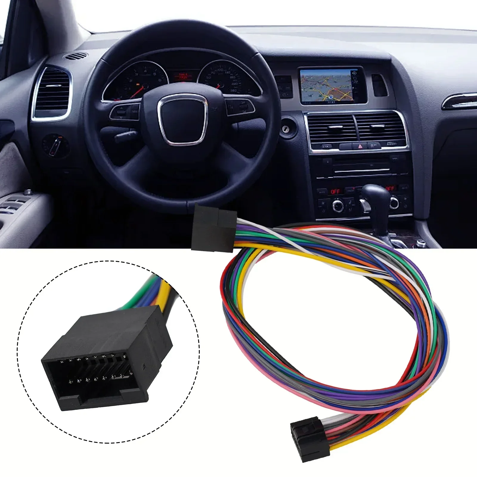 16 Pin Car Stereo Radio ISO Harness Extension Cable 60cm Power Cable Steering Wheel Control Adapter Cable For Android