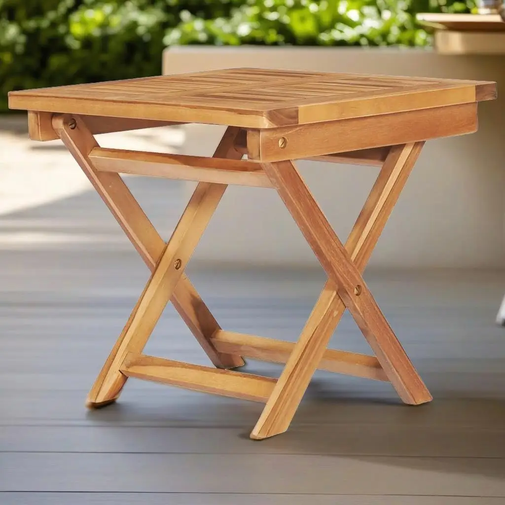 Ensemble chaise longue en bois de teck avec table et coussin, chaise longue d'extérieur