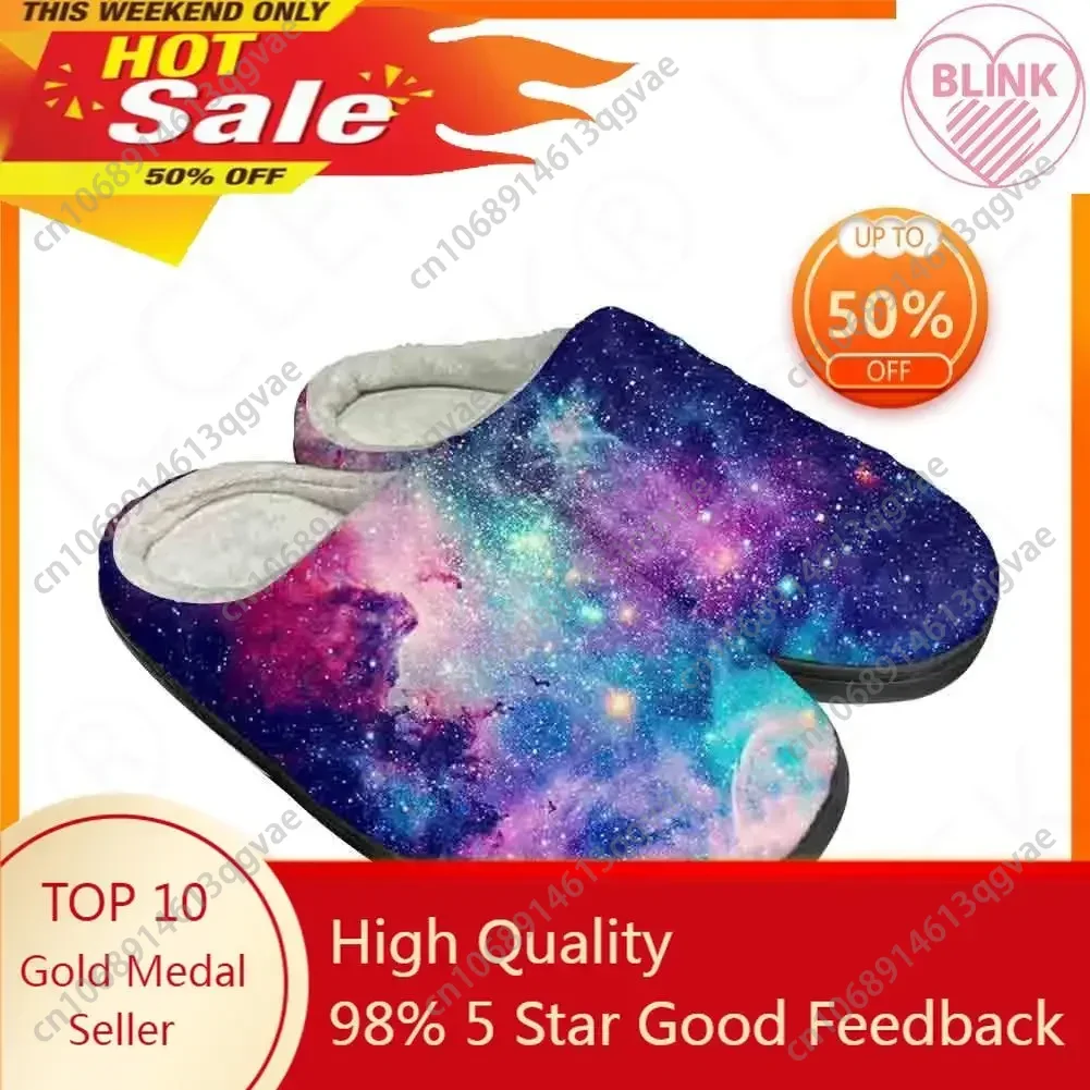 

Galaxy Space Home Cotton Custom Slippers High Quality Mens Womens Teenager Plush Fashion Casual Keep Warm Shoes Thermal Slipper