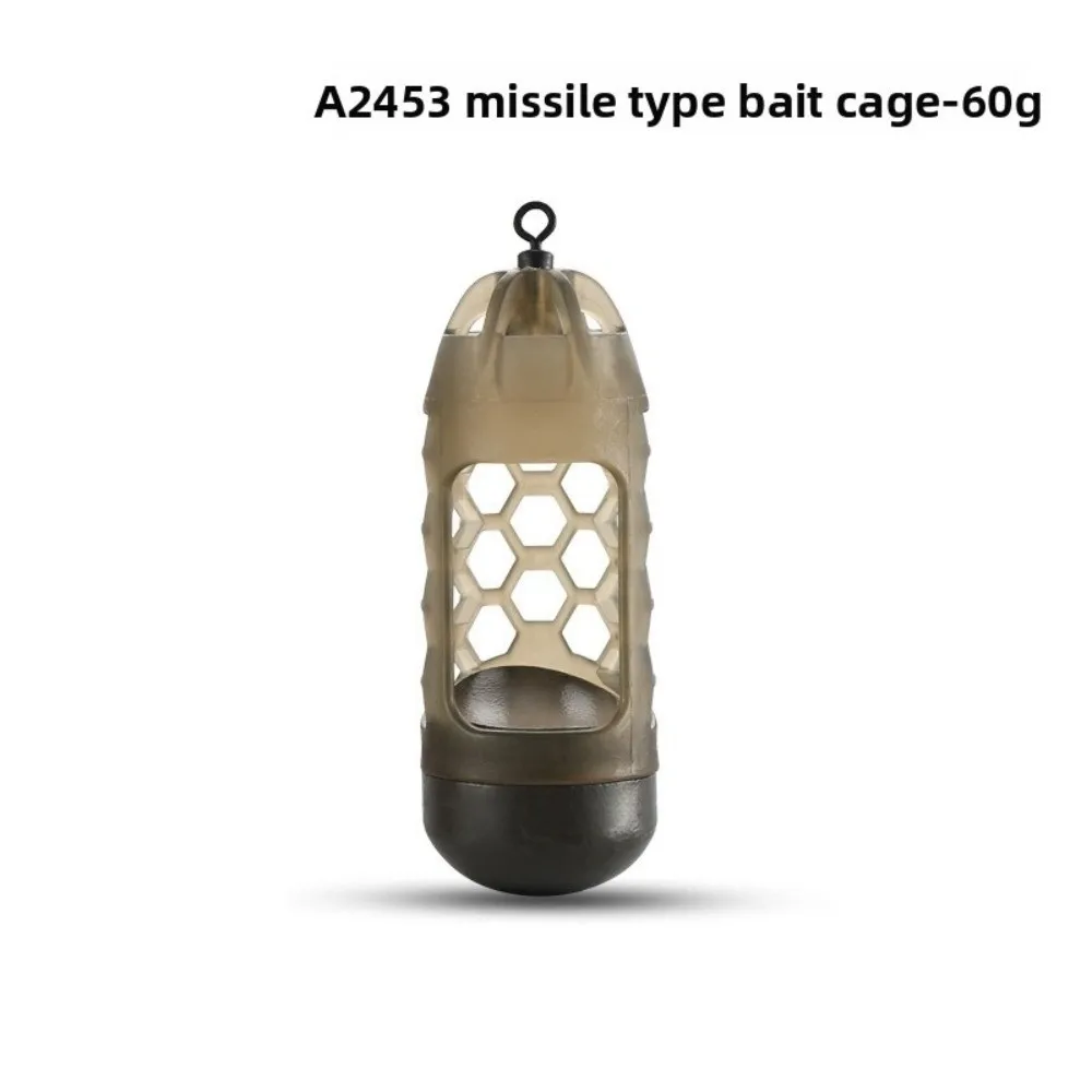 2pcs Light Brown Carp Fishing Feeder Efficient Distribution High-Density Polymer Bait Holder Easy Loading Feeder with Weight