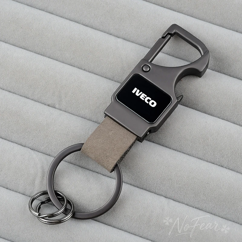 Chaveiro de Metal e Couro de Alta Qualidade para Carro, Suporte de Chave com Anel para IVECO LOGO DAILY IV V VI Van Daily S-WAY T-WAY X-WAY DAILY 4X4