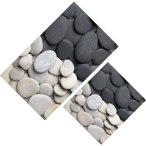 Cici Design Black White Pebble Stone Closet Takımı-60x100-50x60