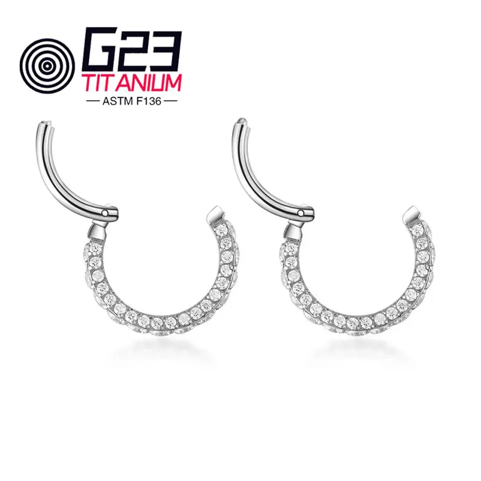 Best Selling Titanium Astm F136 Nose Ring Real Piercing Decorations For Teenager Hoops Piercing Earrings Woman Indian Jewelry