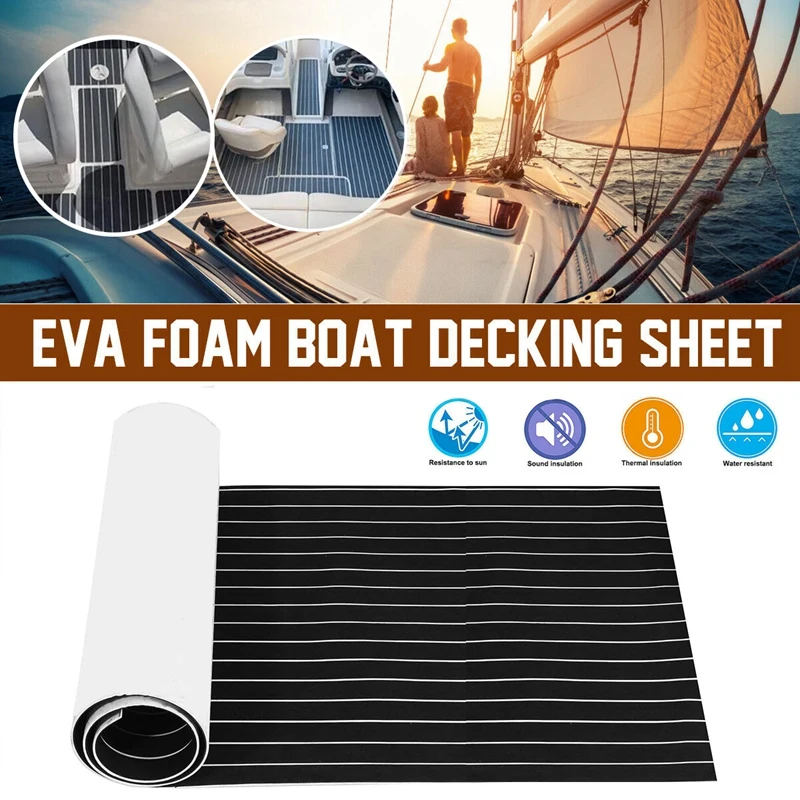 Self-Adhesive EVA Foam Teak Decking Yacht Marine Flooring Synthetic Boat Floor Mat 2400X600x6mm