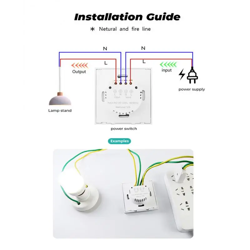 Aubess Smart Sensor Light Switch 220V Smart Home Automation Module Infrared Induction Wall Switch 10A Glass Panel No Touch Need