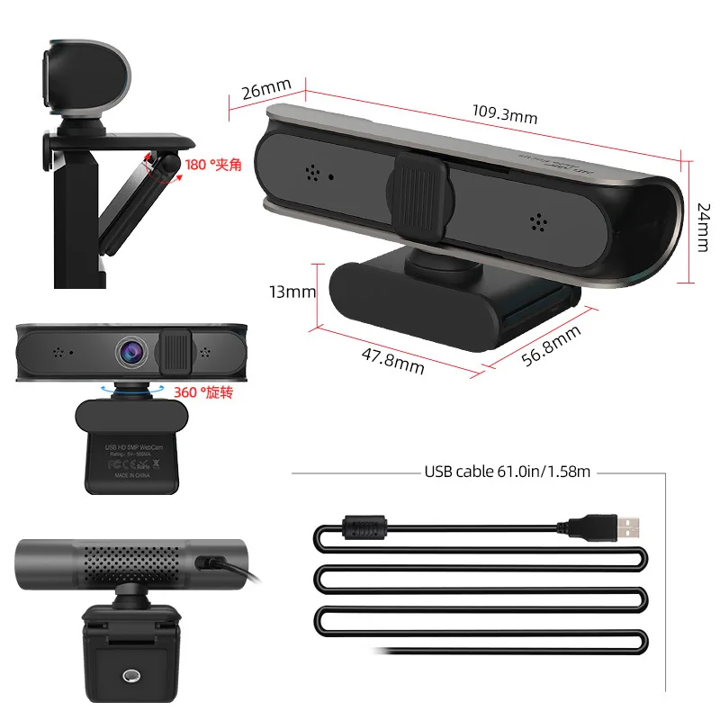 2.4K Computer video Computer camera 5 million autofocus Support 720P1080P video conferencing For Pc And Laptop