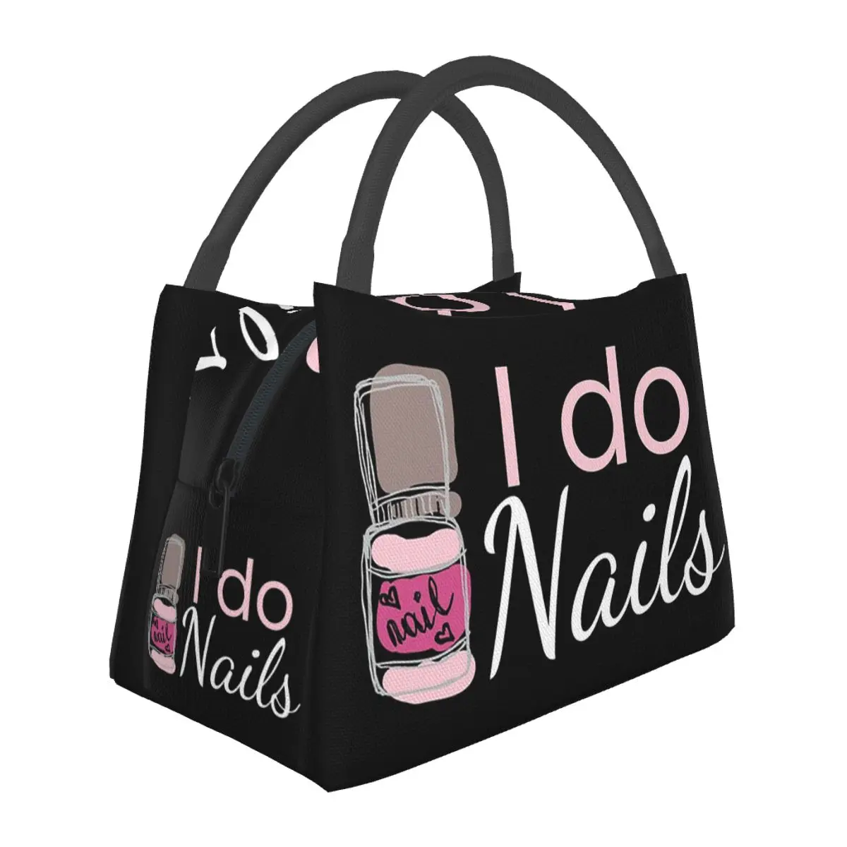 I Do Nails Fingernail Manicure Studio Lightweight Handheld Insulated Lunch Bag Large Capacity for Adults Students Travel Picnic
