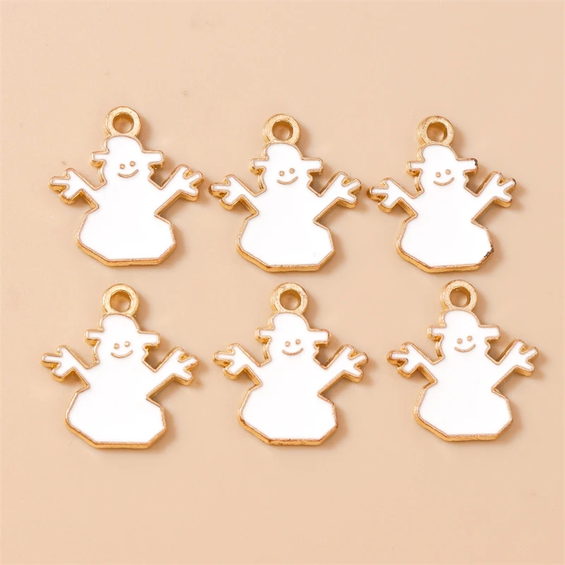 20 Stück gemischte niedliche Emaille-Anhänger mit Weihnachtsschneeflocken und Glocken für die Herstellung von Halsketten, Ohrringen, DIY-Bastelarbeiten, Schmuckzubehör – Detail 12