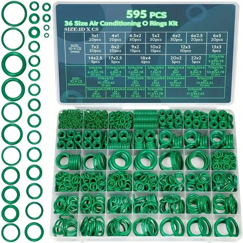 595PCS 42 Grid 270 O Ring Repair Box Auto Air Conditioning Compressor Repair Kit
