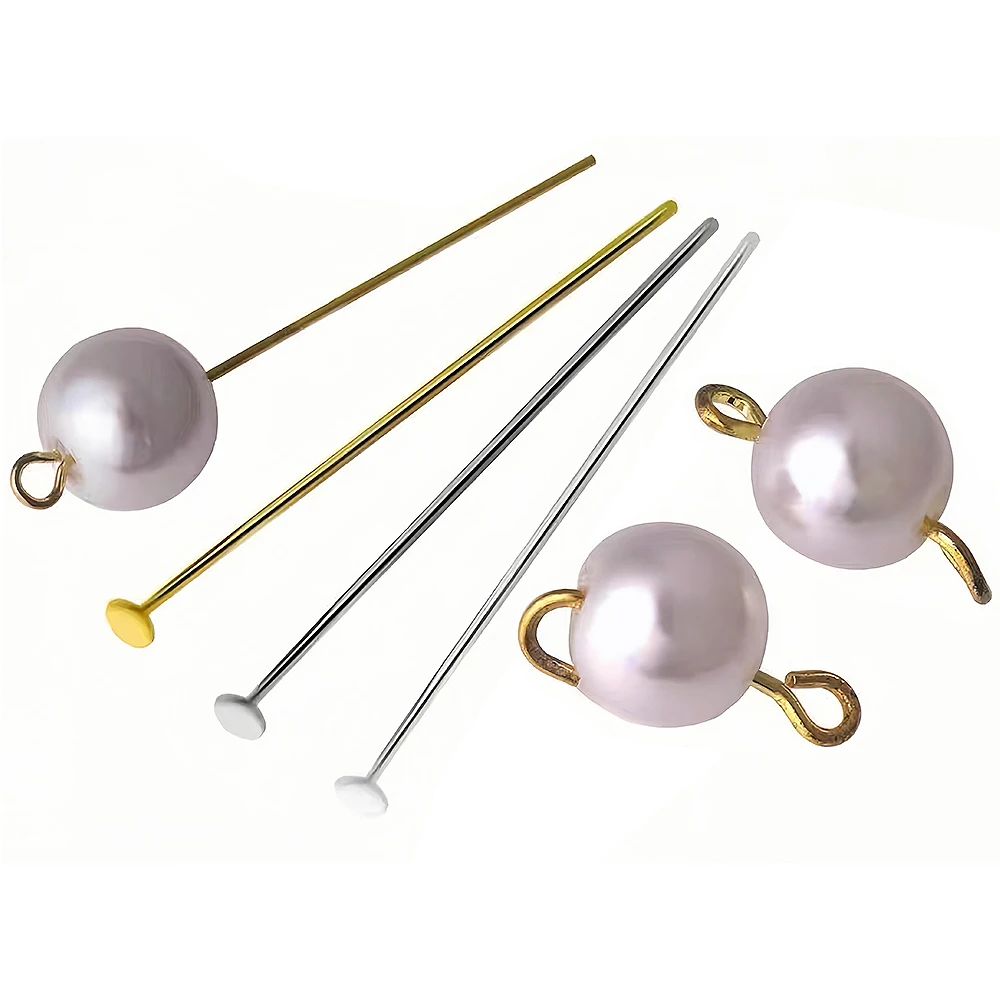 50-100 Stück Edelstahl-Flachkopf-Nadelohrringe, vergoldete Ohrstecker für Schmuckherstellung, Zubehör und Materialien – Detail 5