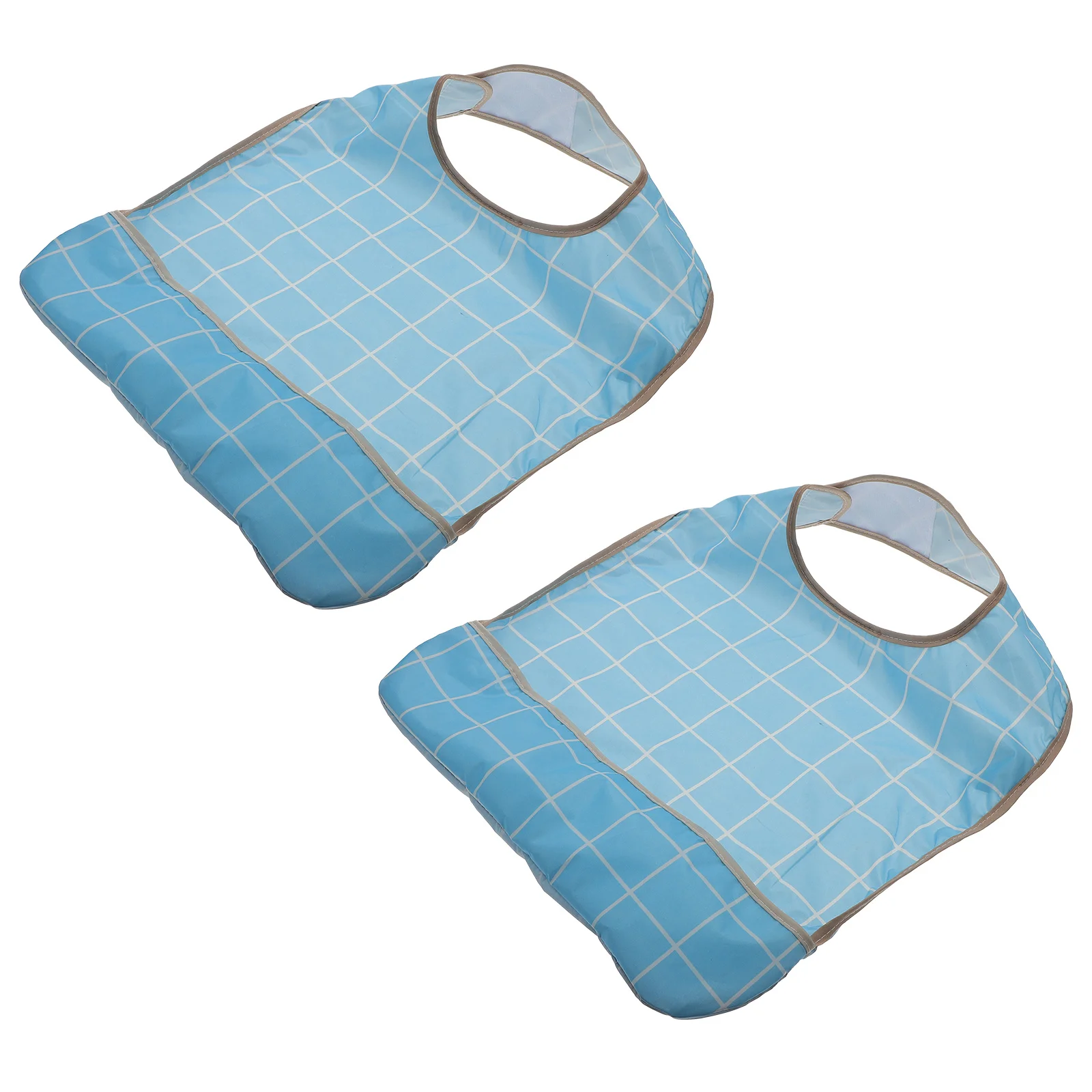 

2pcs Waterproof Silicone Bib For Adults Adjustable Reusable Feeding Apron Elder Eating Bib Adult Mealtime Pinafore Washable