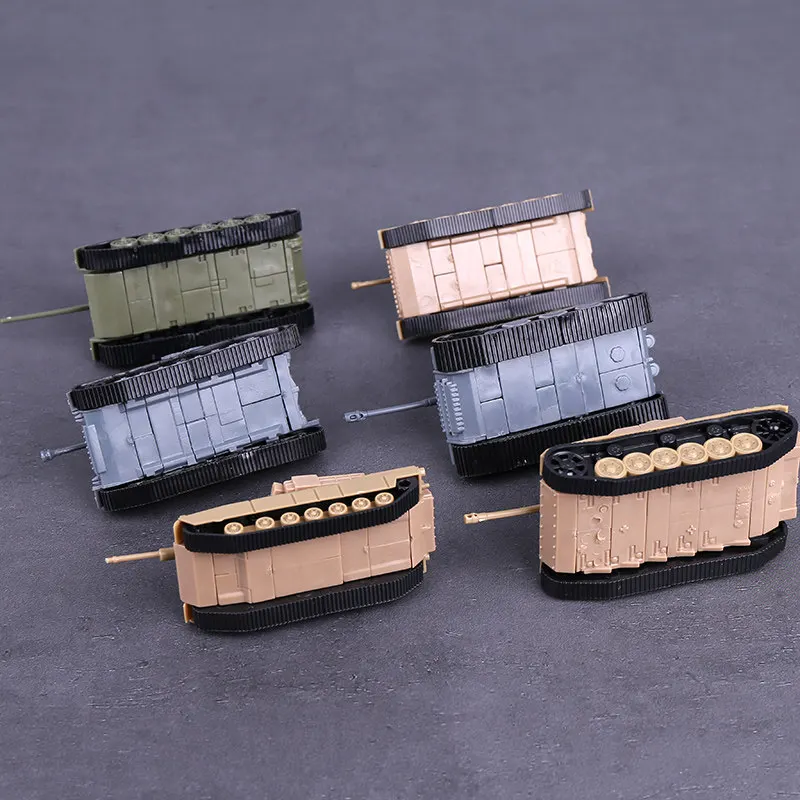 1/100 4D Block Assemble Tank WWII Germany Tiger I US M1A2 Soviet Union SU-100 Fighter Vehicle Plastic Building Model Kit Toy