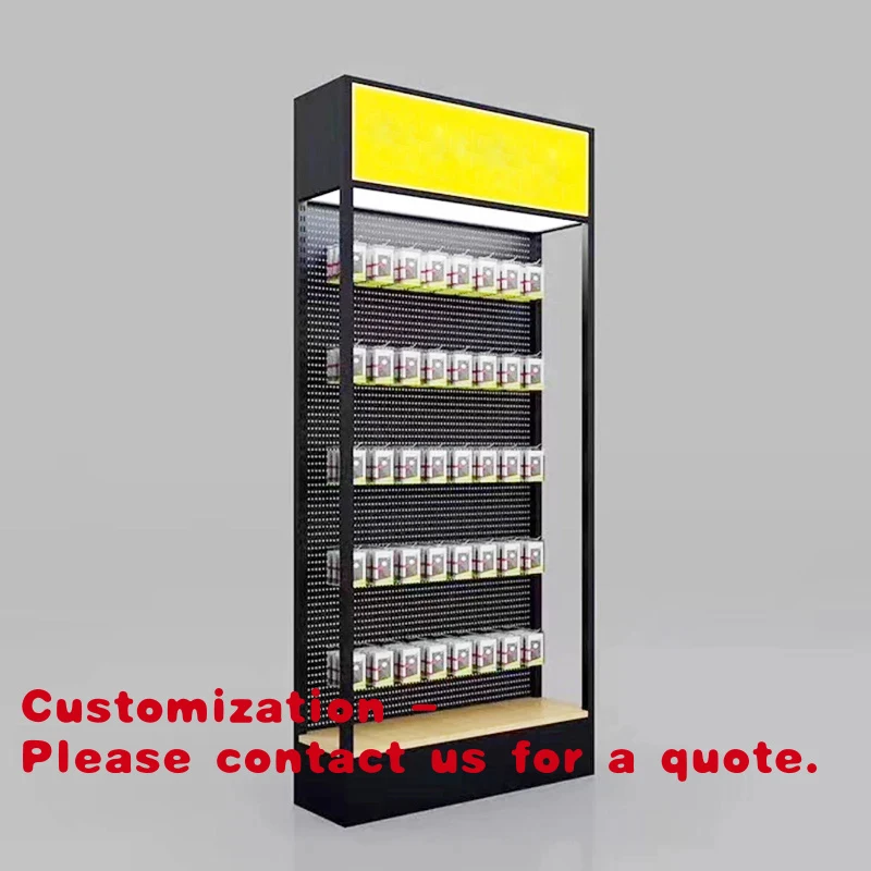 

Customize.Modern Customized Storage Furniture Wood Veneered Electronics Wall Display Shelves Mobile Phone Display Cabinet