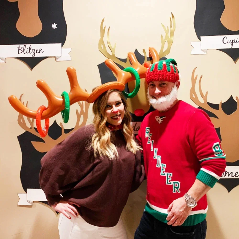 DIY Inflatable accessories Reindeer Antler Hat Ring Toss Game Family Interaction Game Toy Boys Girls Christmas Party Supplies