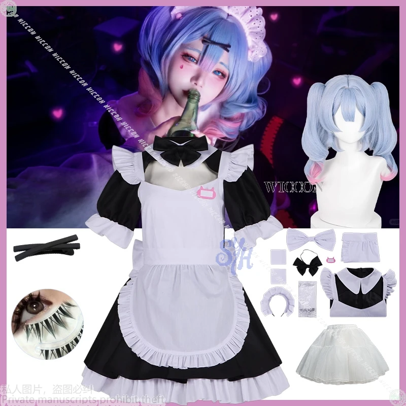 Conejo agujero juego proyecto Sekai Mikuuu Cosplay Kawaii Jirai Kei niñas Anime disfraz japonés vestido de sirvienta encantadora Lolita Halloween