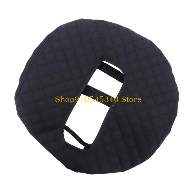 U2JA Center Console Lid Armrest Cover in PU Leather, Featuring Gathered Elastic Edge and Two Lower Retainers for the Console