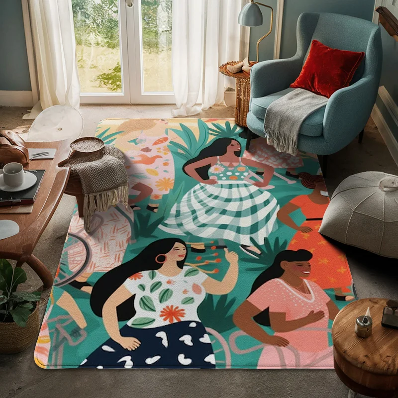 

Универсальный большой напольный коврик Four Seasons, абстрактная художественная фигура, дверной коврик Morandi, нескользящий и пылезащитный декоративный напольный коврик для спальни