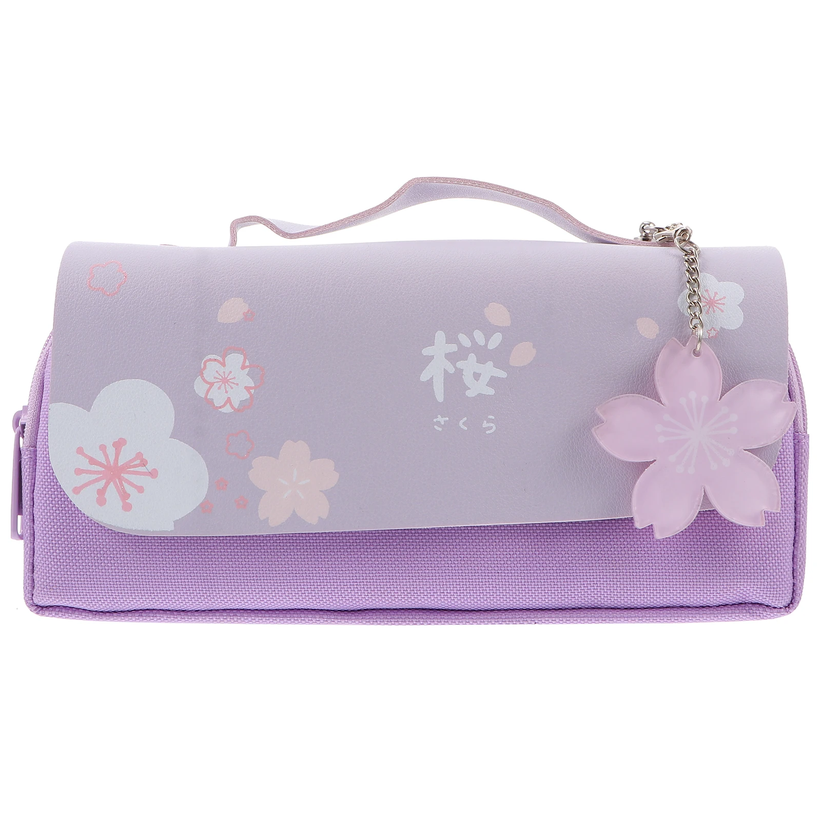 

Double Layer Double Zipper Pen Bag Large Capacity Pencil Case Kawaii School Supplies Portable Design PU Oxford Material Storage