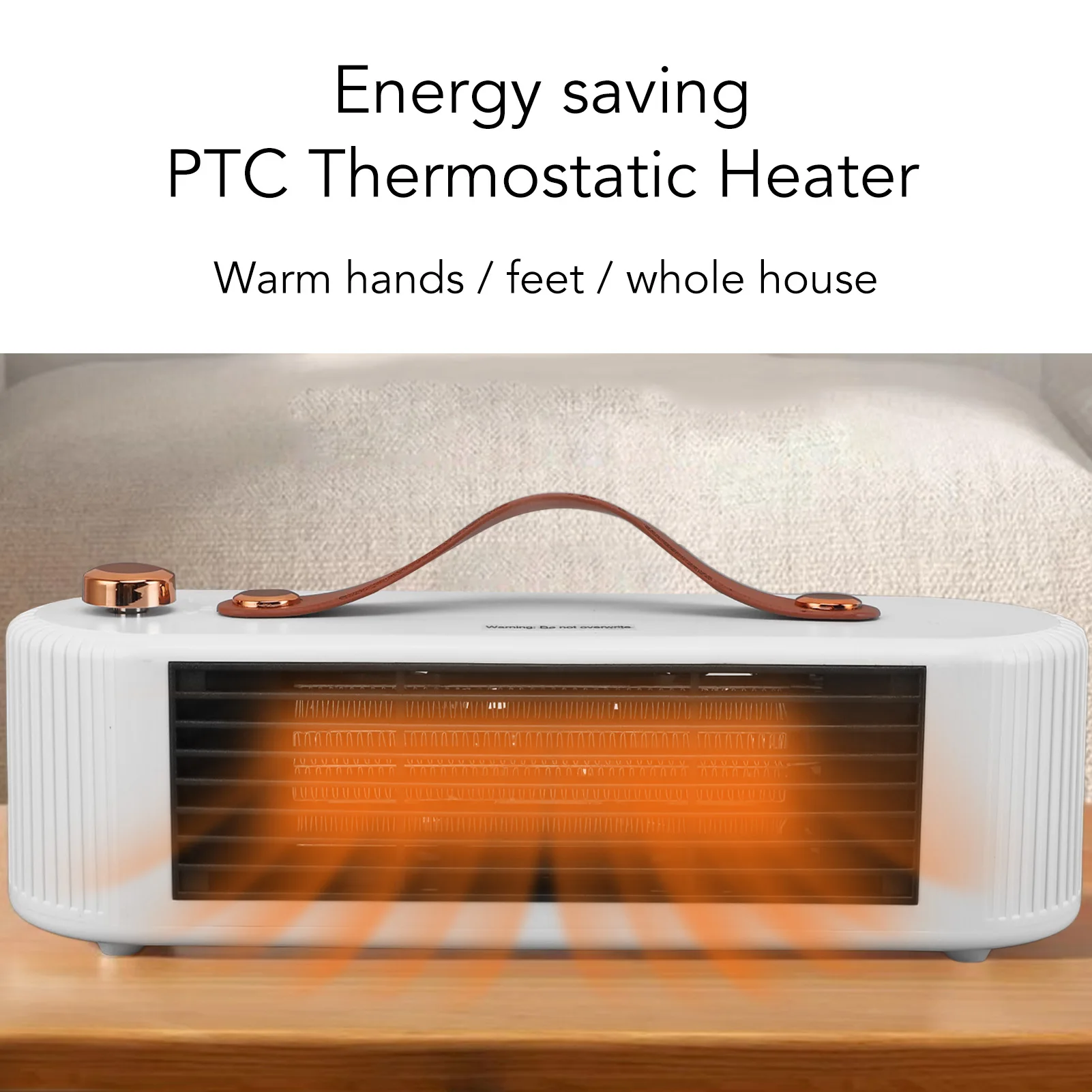 110V‑220V Desktop Electric Heater 800W Overheating ABS+PA+PTC Fast Heating Portable Electric Heater Compact for Living Room