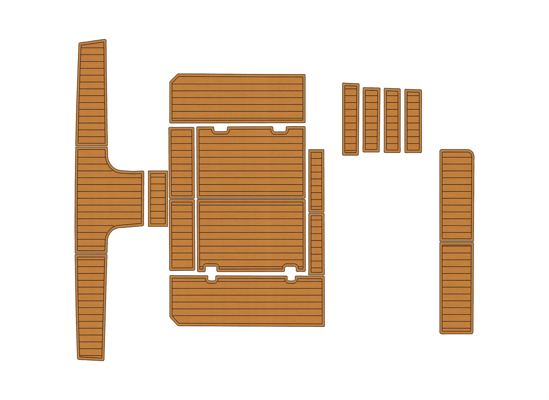 

Marine Faux Teak EVA Non-Slip Mat -1994-1995 Mainship 40 Sedan Bridge Self-Adhesive 1/4" (6mm) Boat Deck Pad for Cockpit & Deck