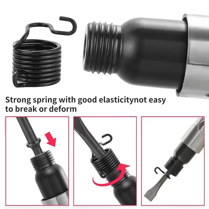 3/8'' 150mm Air Hammer Professional Handheld Pistol Gas Shovels Small Rust Remover Air Shovel Pneumatic Tools with 4 Chisels image 5