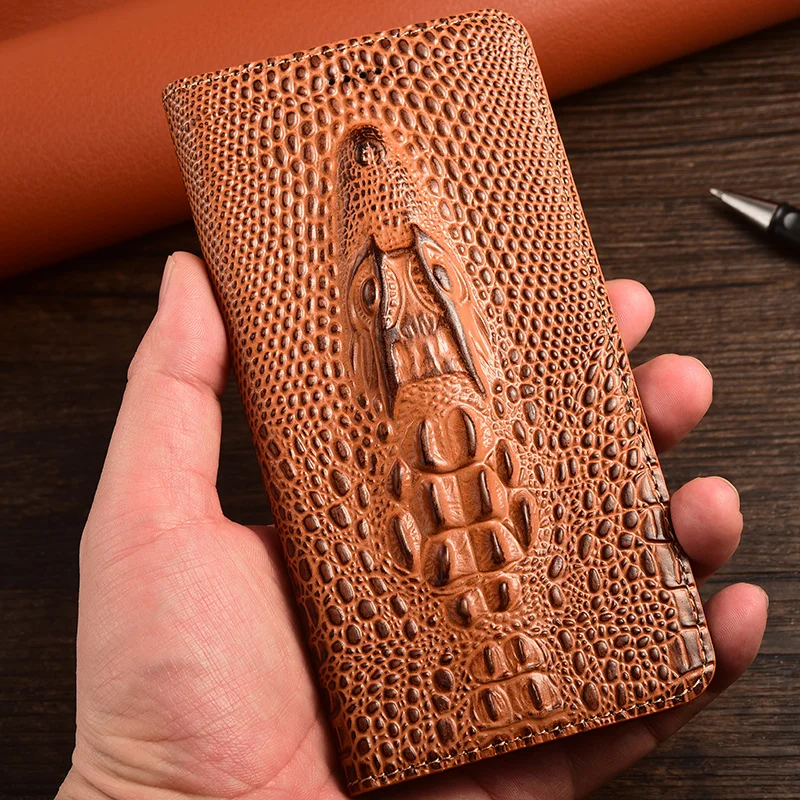 For Samsung Galaxy S25pro S25Ultra S25 S24SE A36 Crocodile head genuine leather flip phone case