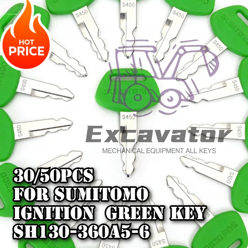 

Новый зеленый ключ зажигания (50/30/10 шт.) для экскаваторов Sumitomo SH130/200/210/240/350/360A5-6