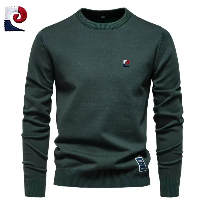 New men's high-quality long sleeved knitted sweater pullover for autumn and winter fashion, casual, warm and versatile top
