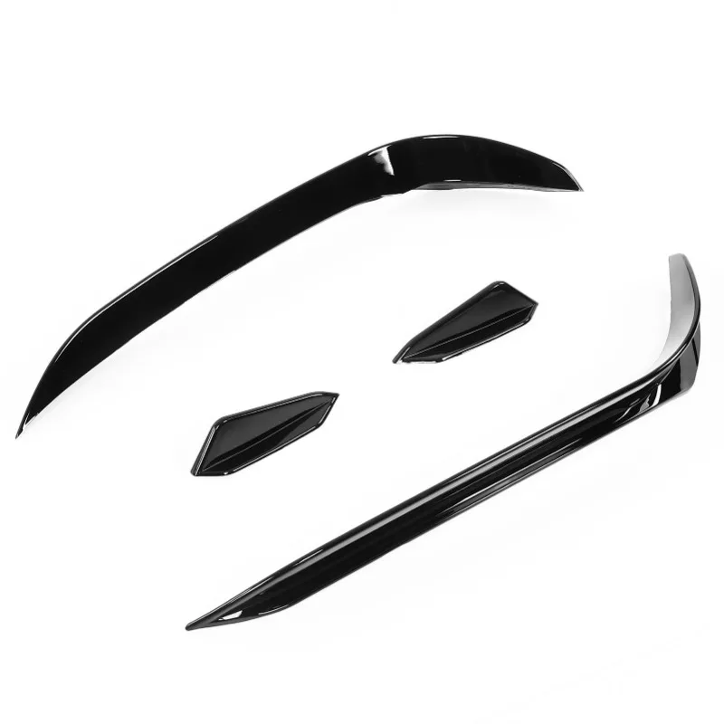 

4PCS Front Bumper Aero Kits Canards Wing UV Resistant Replacement for MK7.5 GTD 2017‑2020Glossy Black