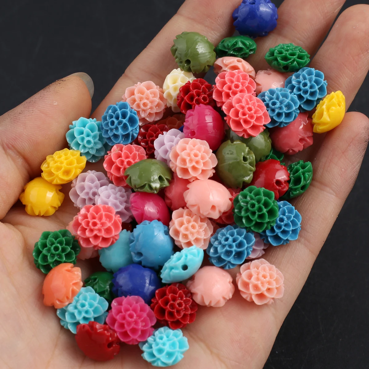 Rose Trumpet Shaped Coral Beads Exquisite Jewelry Production DIY Synthetic Coral Necklace Earrings Bracelet Accessories Gift