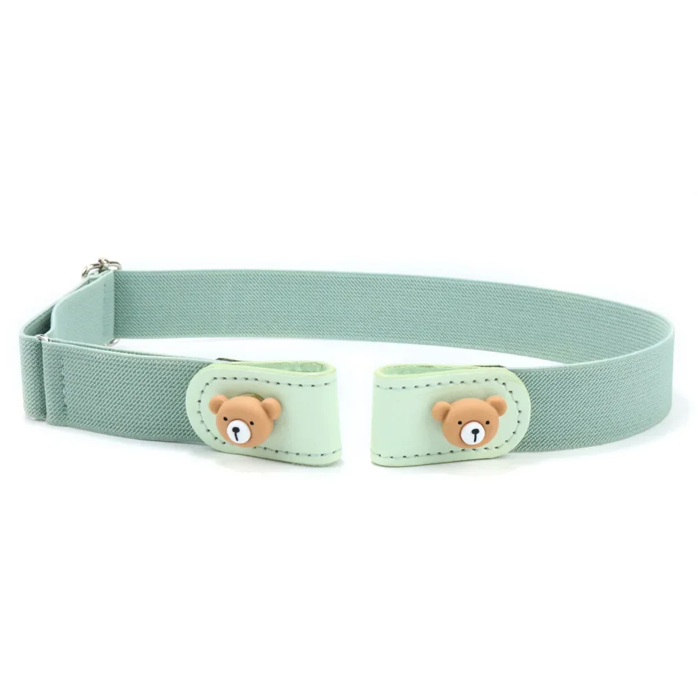 Children\'s Lazy Belt New Fashion Cartoon DIY Plaid Elastic Canvas Belts for Kids Versatile Invisible Seamless Jeans Waistband