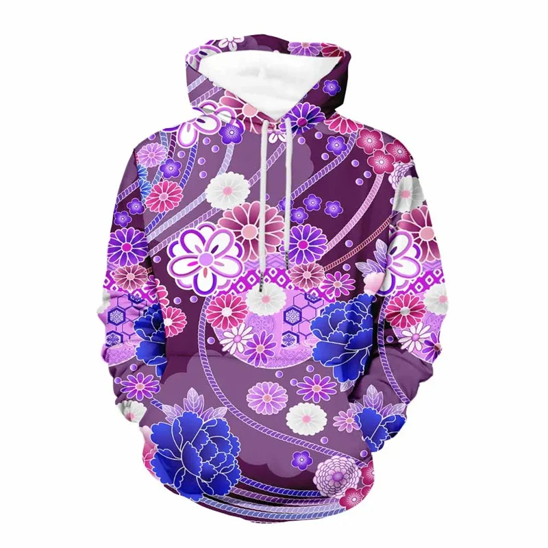 Autumn Floral 3D Print Hoodies Men Women Fashion Casual Sweatshirts Oversized Long Sleeve Hoodie Pullovers Tracksuit Clothing