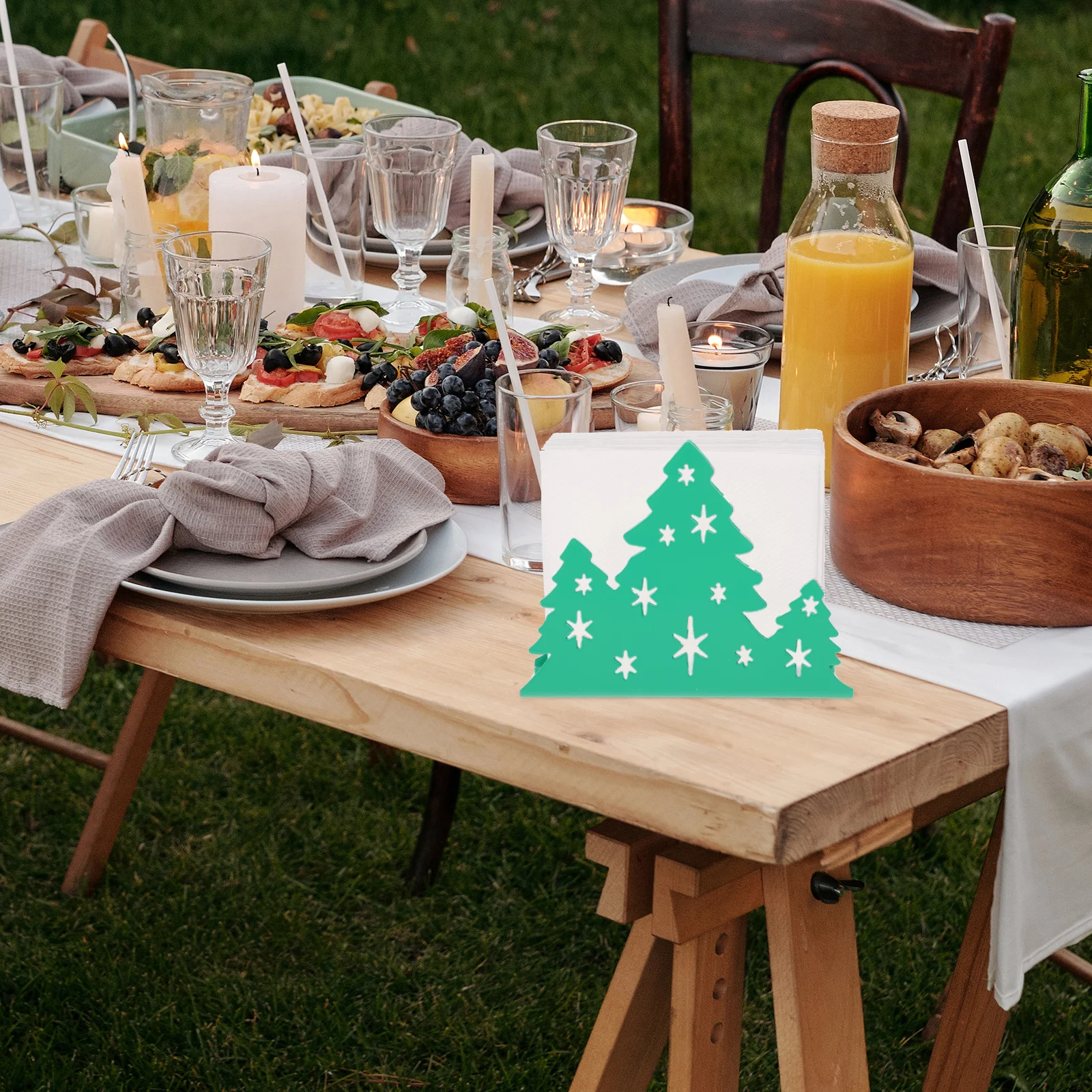 

Napkin Stand Christmas Tree-shaped Tissue Holder Holders for Kitchen Desktop Stainless Steel Stylish Rack