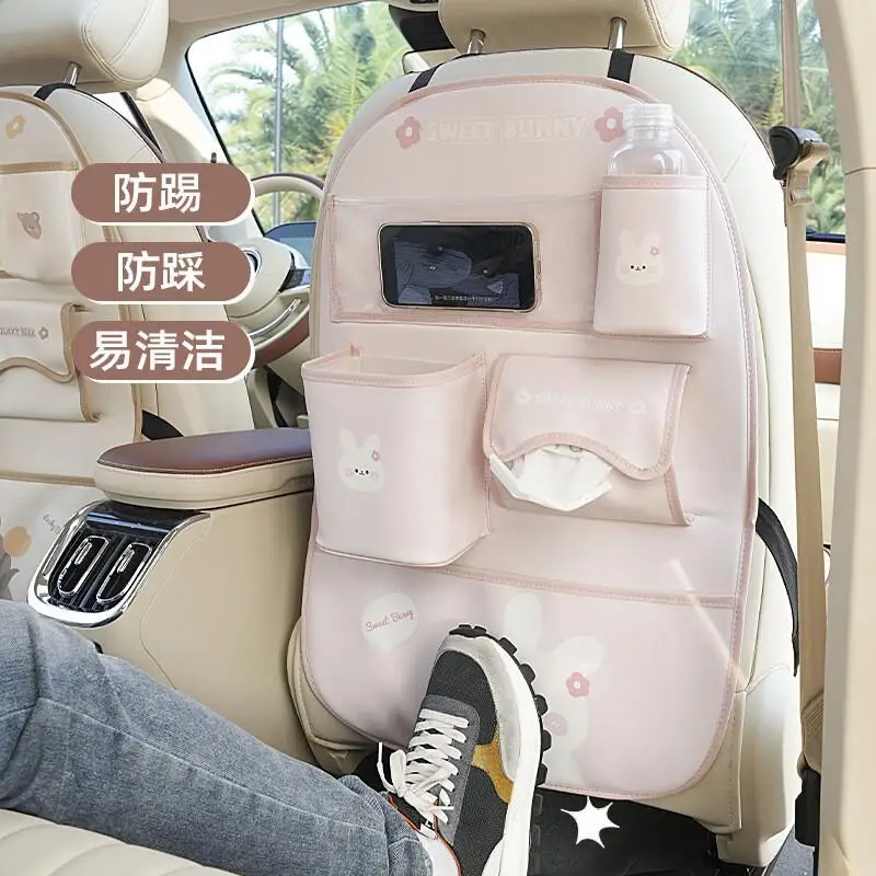

Car Backrest Storage Bag Cute Cartoon Tablet Phone Large Pocket Waterproof Multi Functional Children's Products Garbage Bag