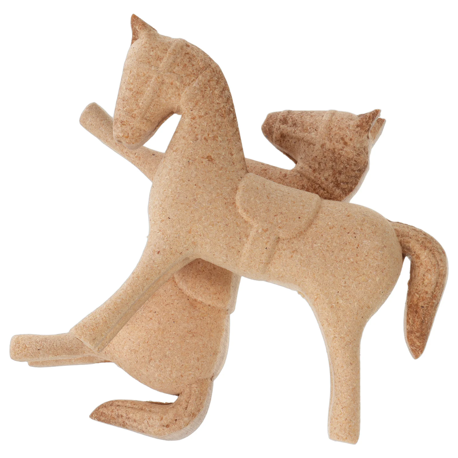 

2pcs Wood Horse Figurines Unfinished Natural Diy Paintable Animal Craft For Tabletop Decor Western Party Home Office
