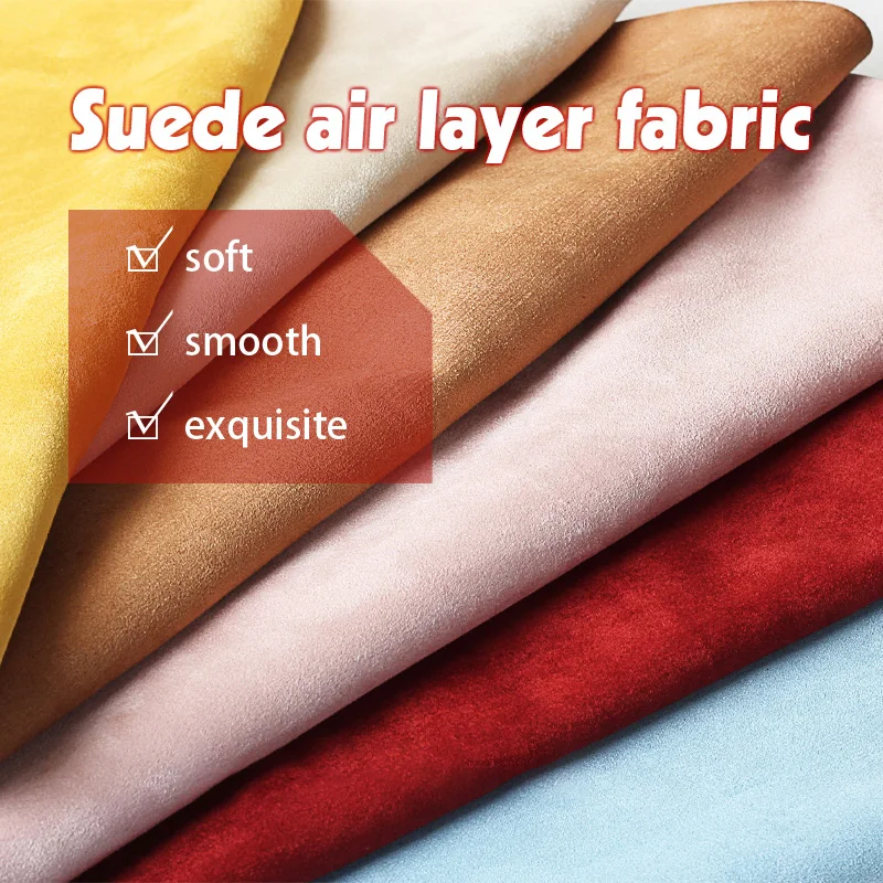 150cm*50cm Thick Suedette Air Layer Fabric Stretch Faux Suede Fleece Chicken Fabric For Diy Clothe Car Coat Sofa Bag Material