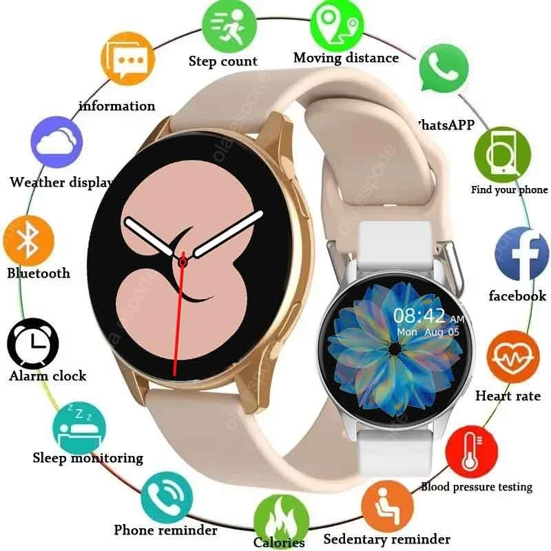 2024New Galaxy Smartwatch 6 Men\'s Full Touch Blood Pressure Blood Oxygen Bluetooth Call Smart Watch Men Women For iphone Samsung