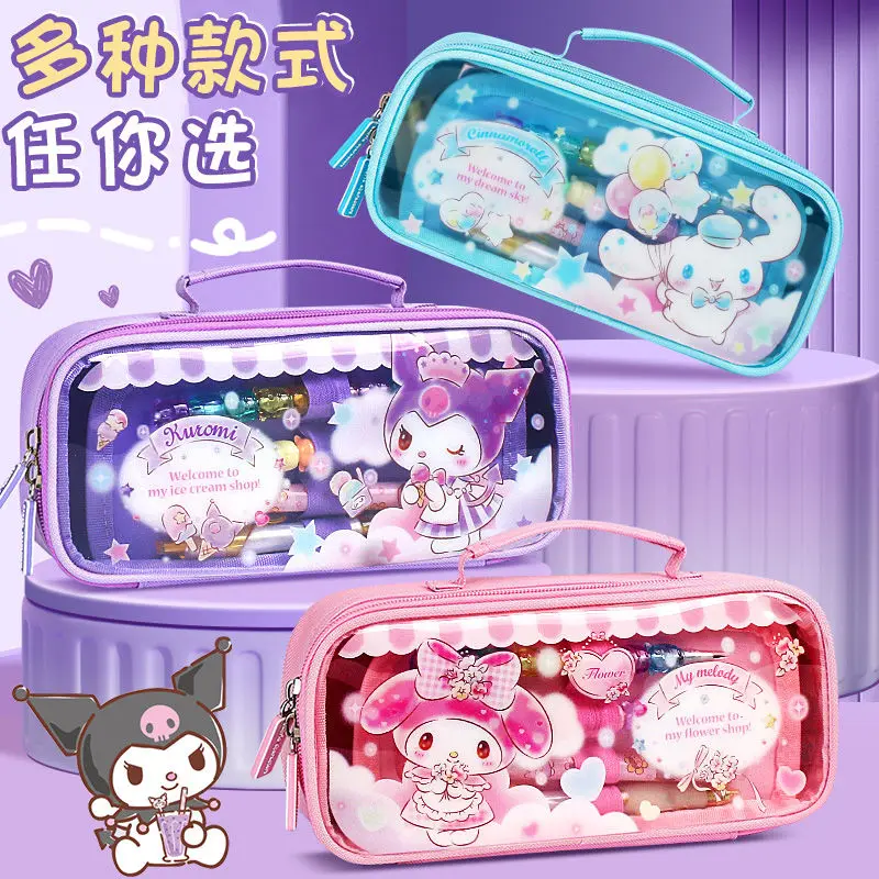 sanrio pencil case cute pencil cinnamoroll my melody culomi student  girls pencil back to school anime children birthday gift