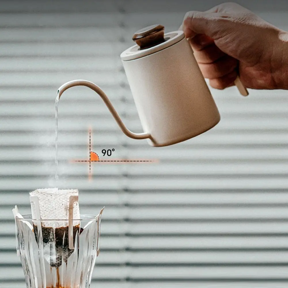 

Кофейник из нержавеющей стали 304, капельный носик, деревянная крышка, длинный узкий графин с ручкой, емкость 300 мл