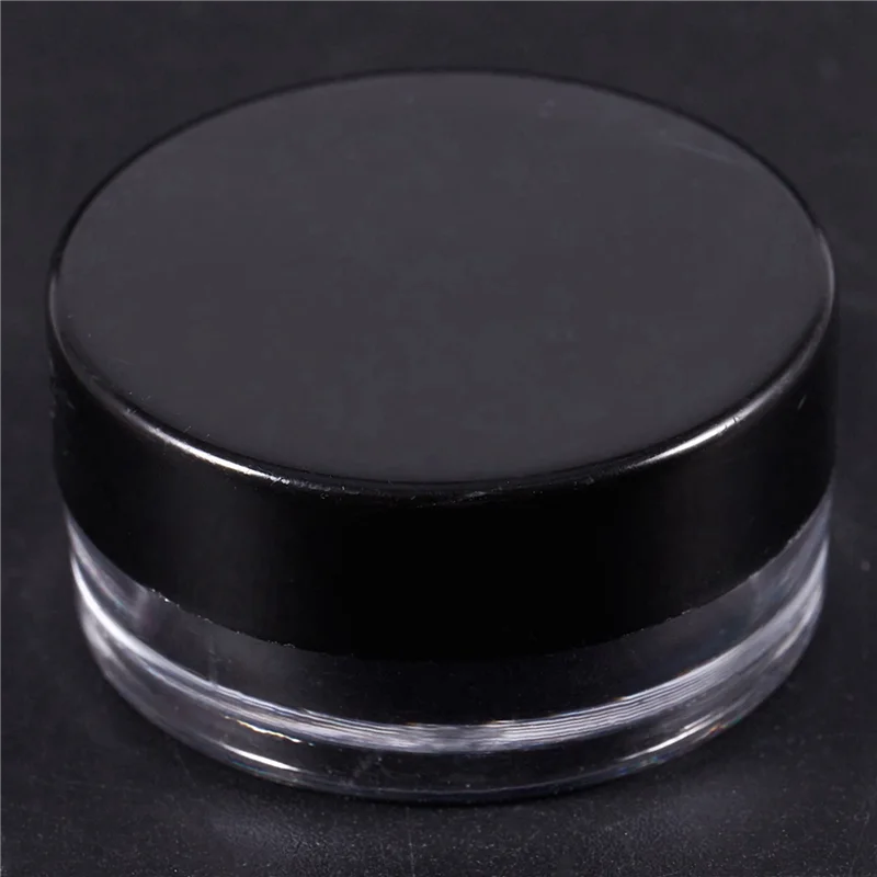 

A54Z 200 Pieces Plastic Pot Jars Empty Cosmetic Container With Lid For Creams Sample Make-Up Storage, 5 G, 10 Colors
