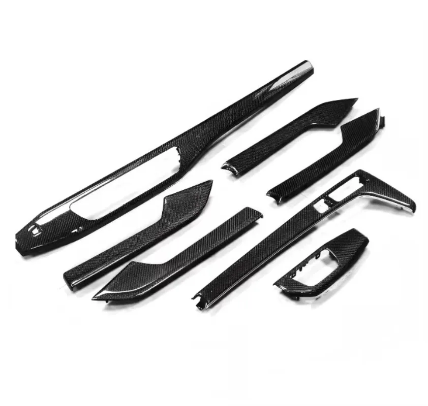 New Yurunxiang Real Carbon Fiber Central Control Armrest Interior Trim Kit for Audi 2017-2024 LHD B9 A4 A5 S4 S5 Quattro Full